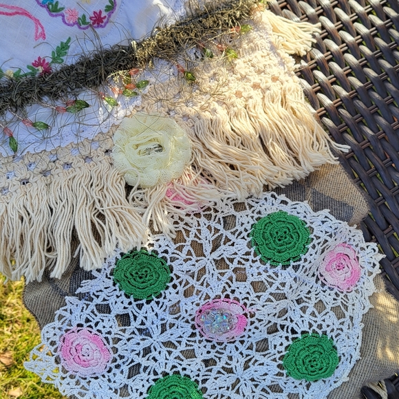 Artsy Boho Upcycled Scarf/Wrap - Picture 8 of 16